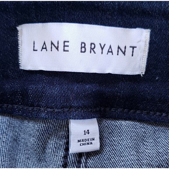 LANE BRYANT HIGH RISE PULL ON BLUE JEGGING RHINESTONE/CRYSTAL DETAIL SZ 14 NWOT - Picture 5 of 5